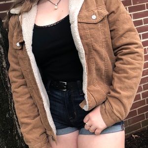 Brandy Melville brown corduroy denim jacket